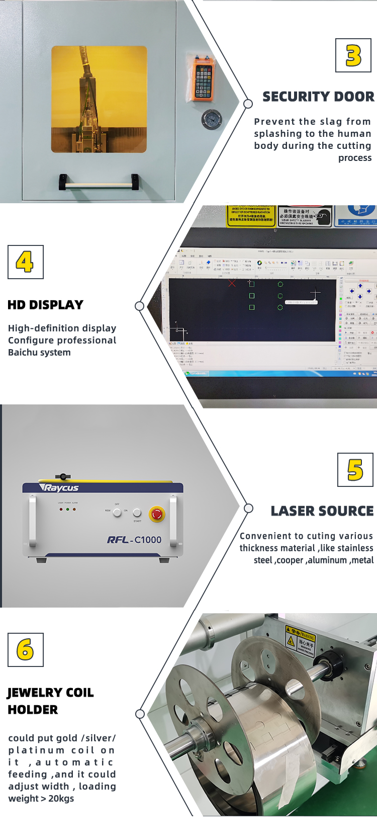 Silver laser cutting machine