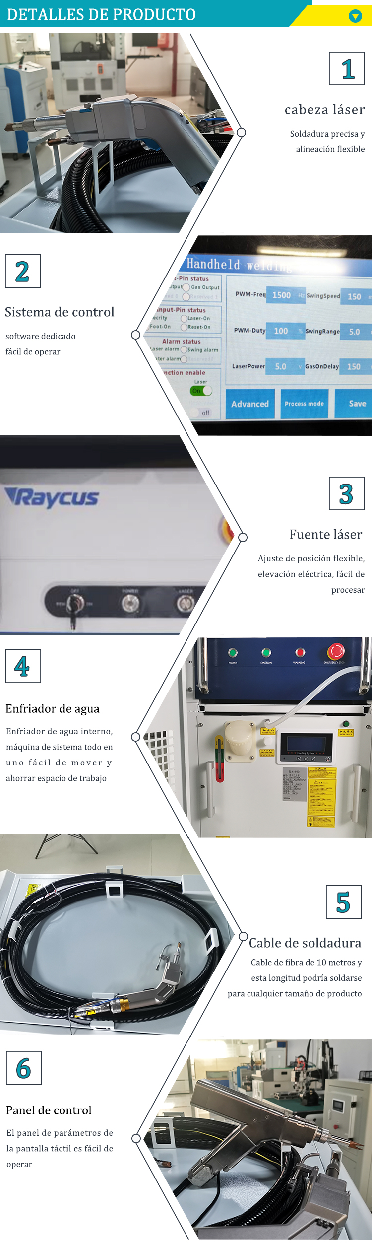 Máquina de soldadura láser de metal portátil 5 en 1