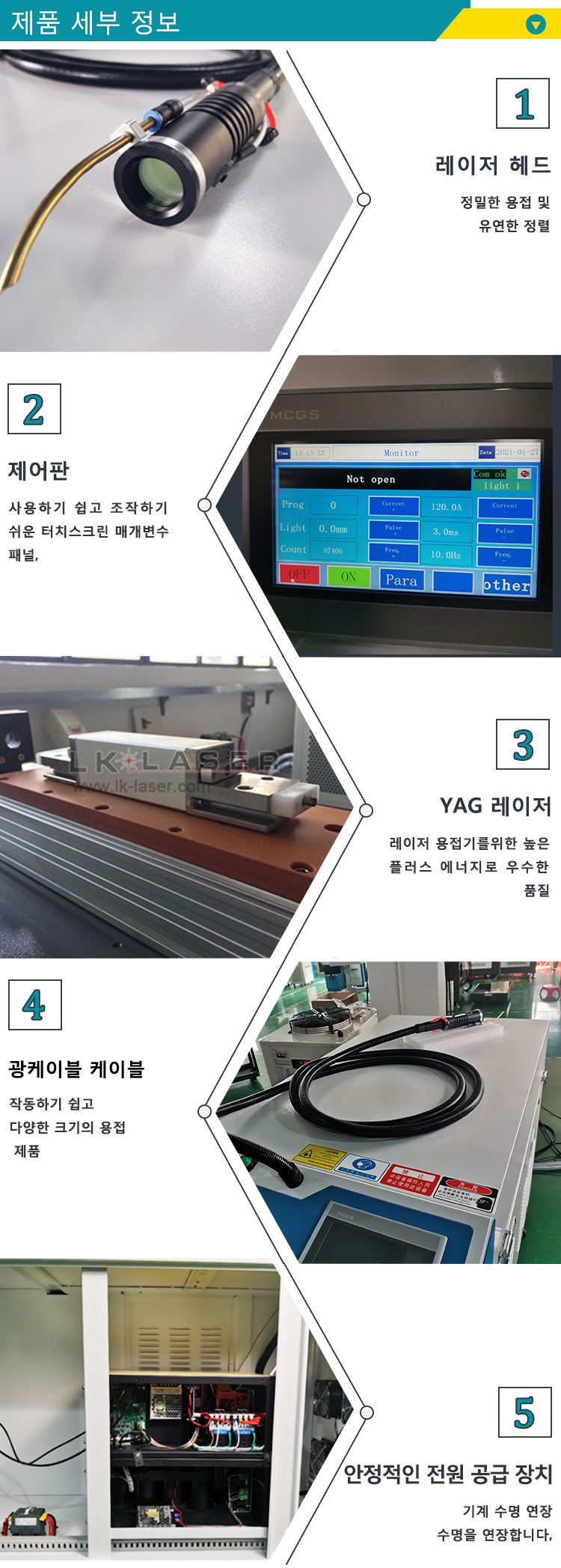 5-in-1 휴대용 금속 레이저 용접기