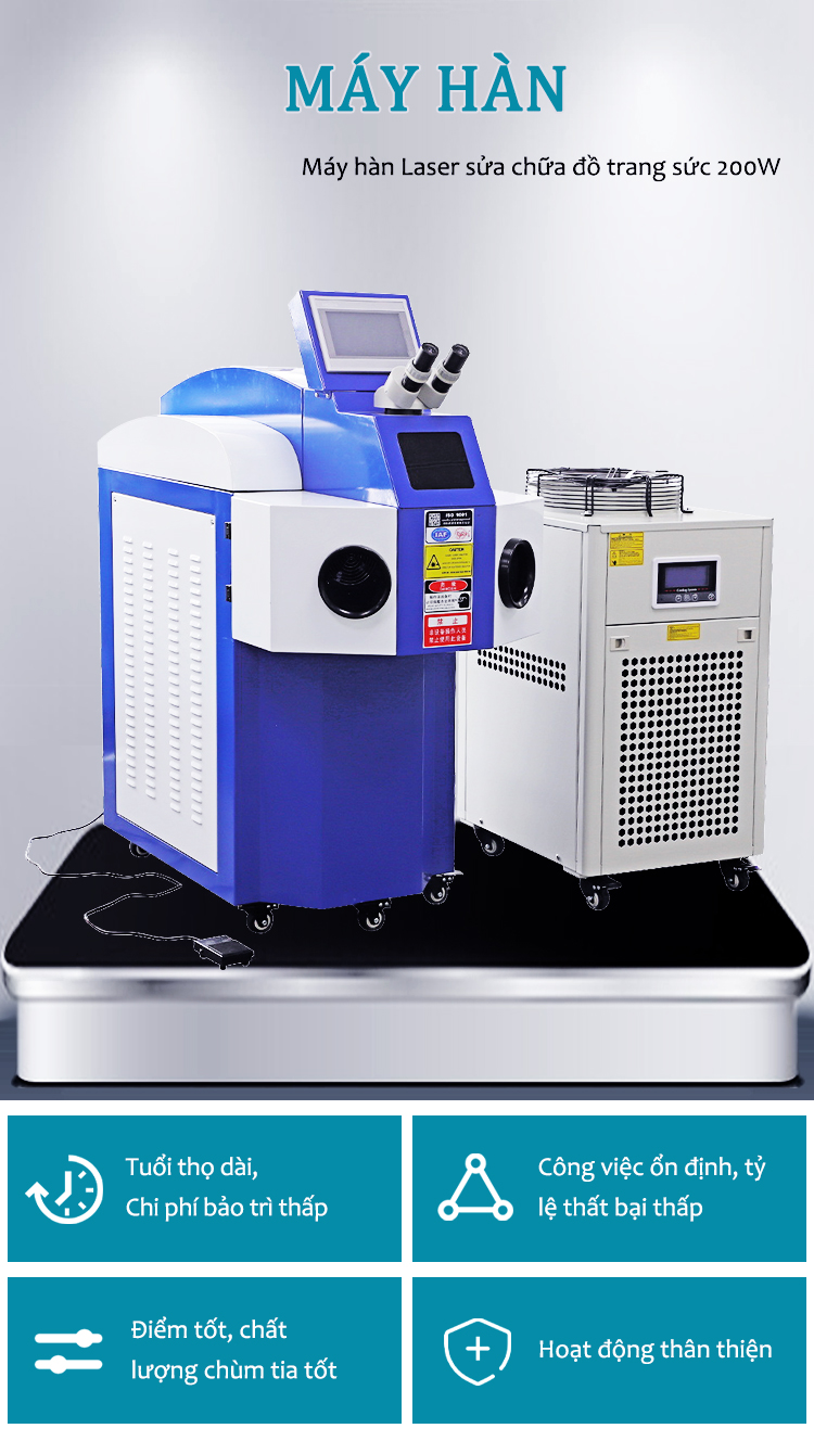 Máy hàn điểm laser 200w trang sức vàng bạc