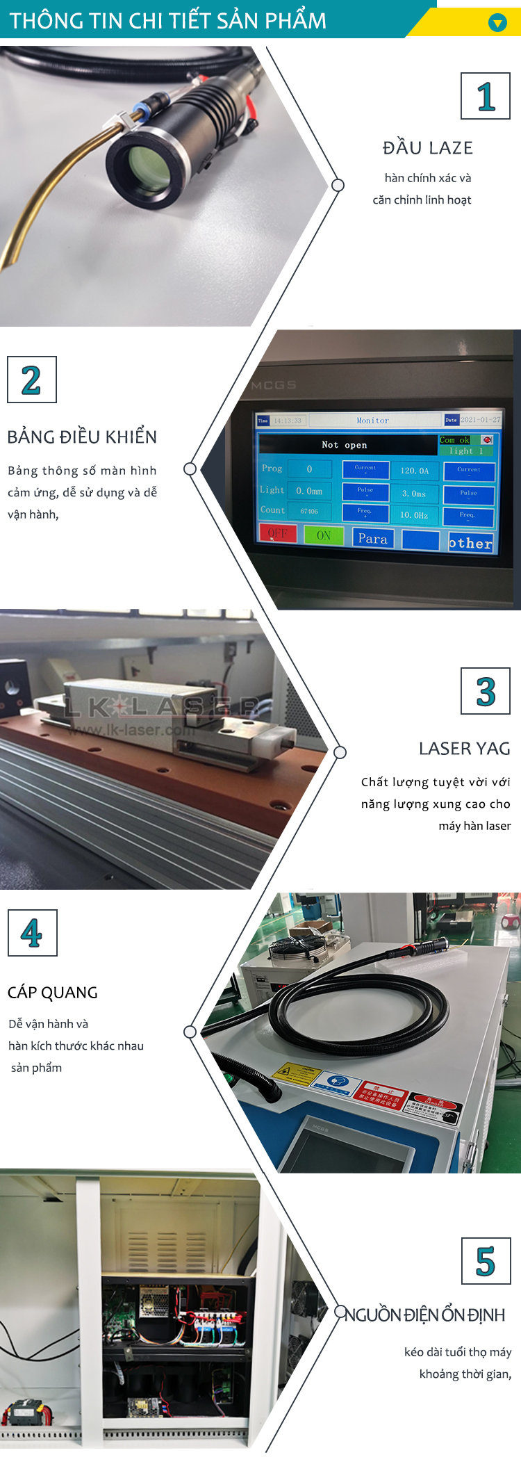 M&aacute;y h&agrave;n laser kim loại cầm tay 5 trong 1