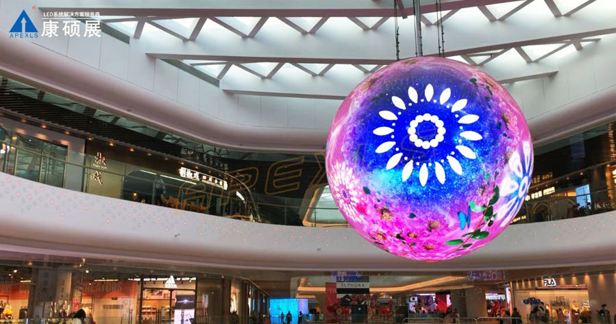 Diameter 6 meters indoor LED Sphere Display Screen Case