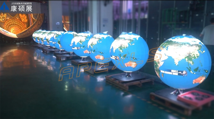 Production workshop LED sphere display screen