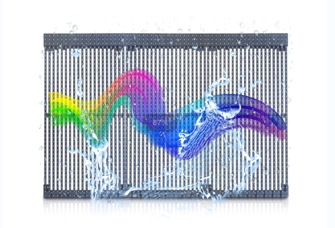 Transparent LED curtain display cabinet