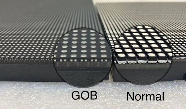 GOB display and regular LED screen