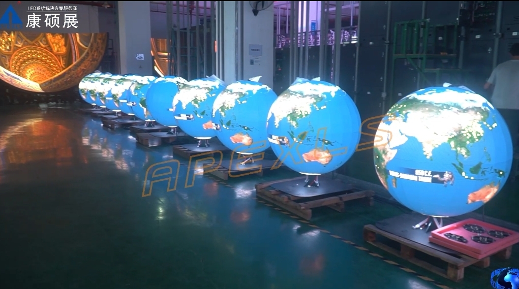 LED spherical display production workshop lighting