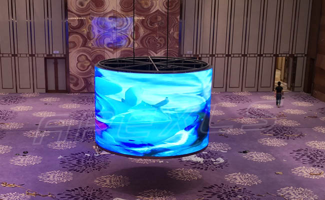 Indoor P4 cylindrical LED display case