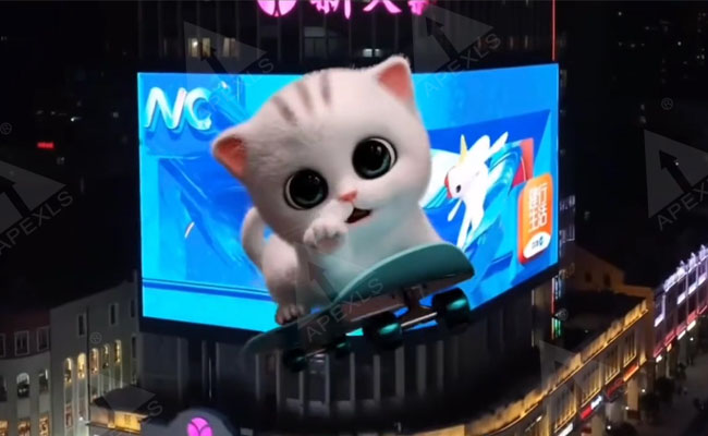 Giant 3D cute cat Guangzhou 8K ultra HD naked eye 3D LED display screen