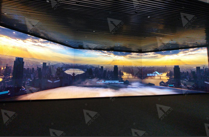 Immersive three-sided LED display screen