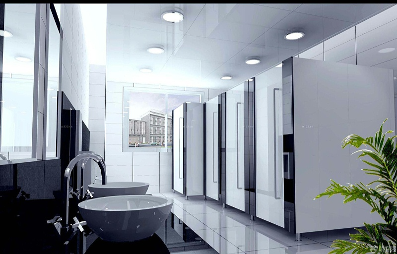 Public bathroom partition details processing