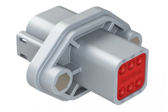 13A Rated Amphenol Rectangular Socket AT04-6P-PM05 Male Receptacle With IP67 Protection For Auto Electrical Assembly