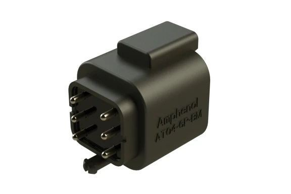Automotive Board Mount Rectangular Socket AT04-6P-BM04 Amphenol Connector 13A Current Rating For Vehicle PCB Installation