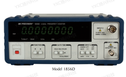 BK Precision frequency meter uses YXC crystal oscillator YSX321SL and HC-49US