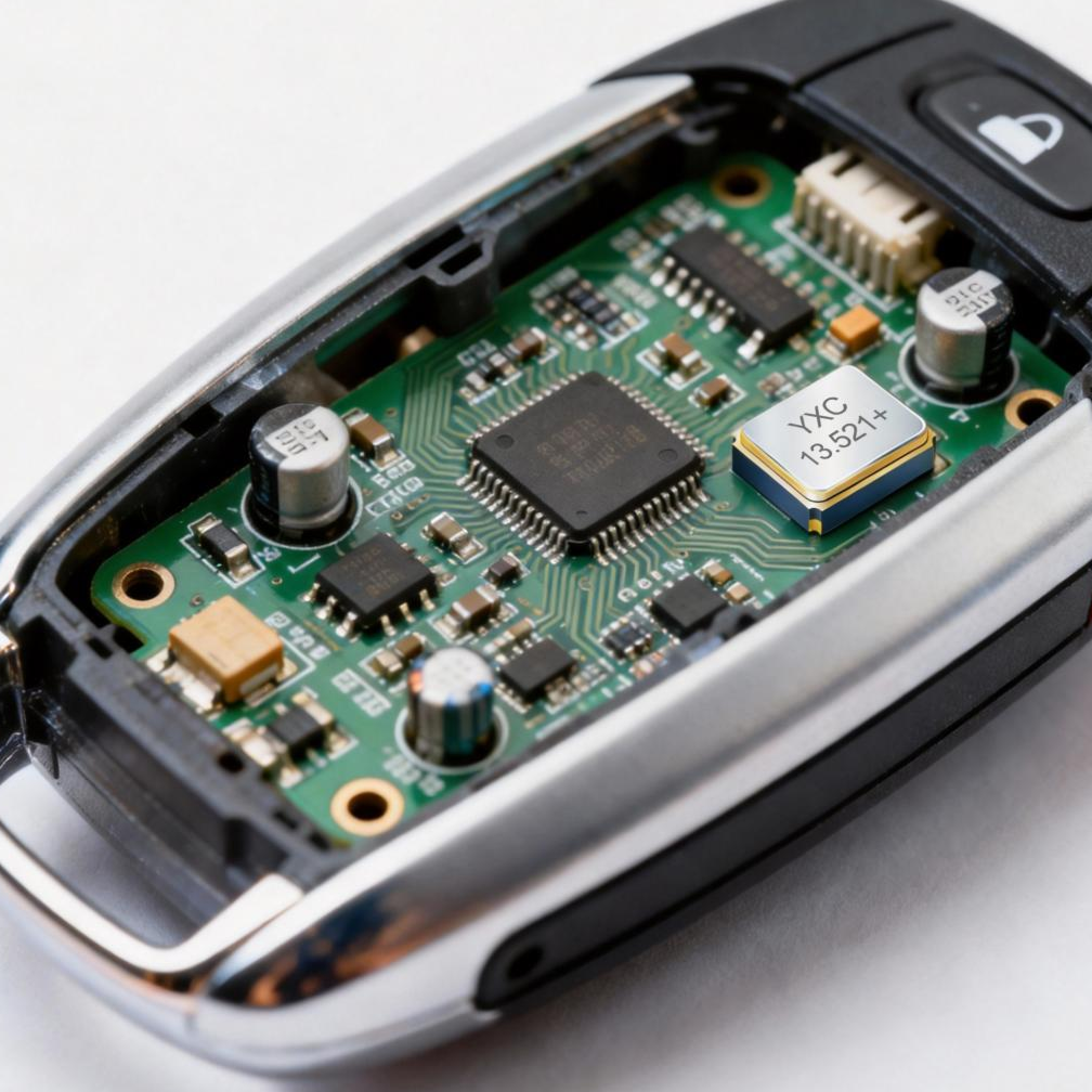 Automotive-grade crystal oscillators accurately unlock car remote control keys.