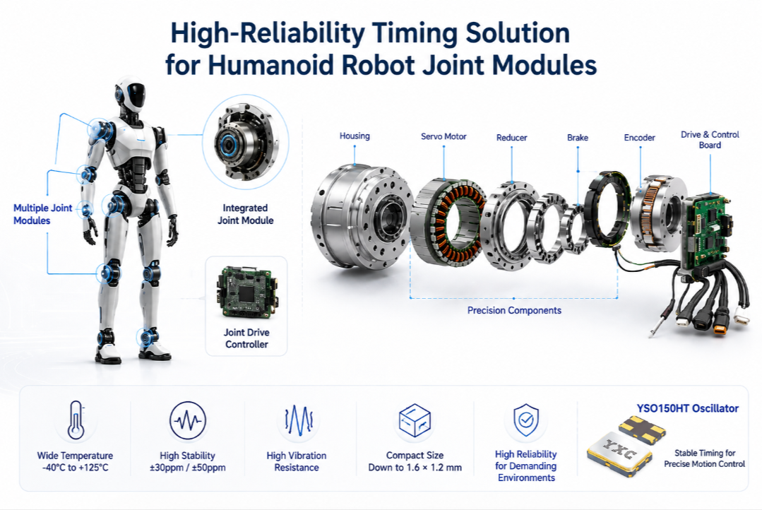 YSO150HT Wide-Temperature Oscillator for Humanoid Robot Joint Modules